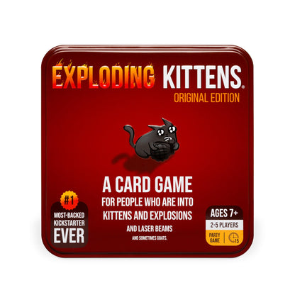 Exploding Kittens Original Edition - 2-5 Players - Ages 7+ - 15 Minutes to Play - High Stakes Card Game - Party Game, Family Game Night, Kid and Adult Card Game
