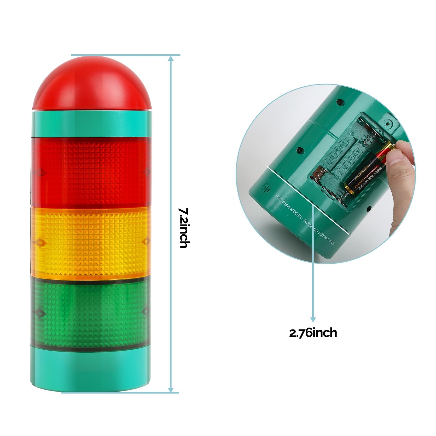 KADAMS Visual Timer for Kids with Audio Pre-Alarm - Traffic Light Alarm for Kids Toddler Teachers Classroom Home Time Management Tool 24hr Countdown Pause Memory Function