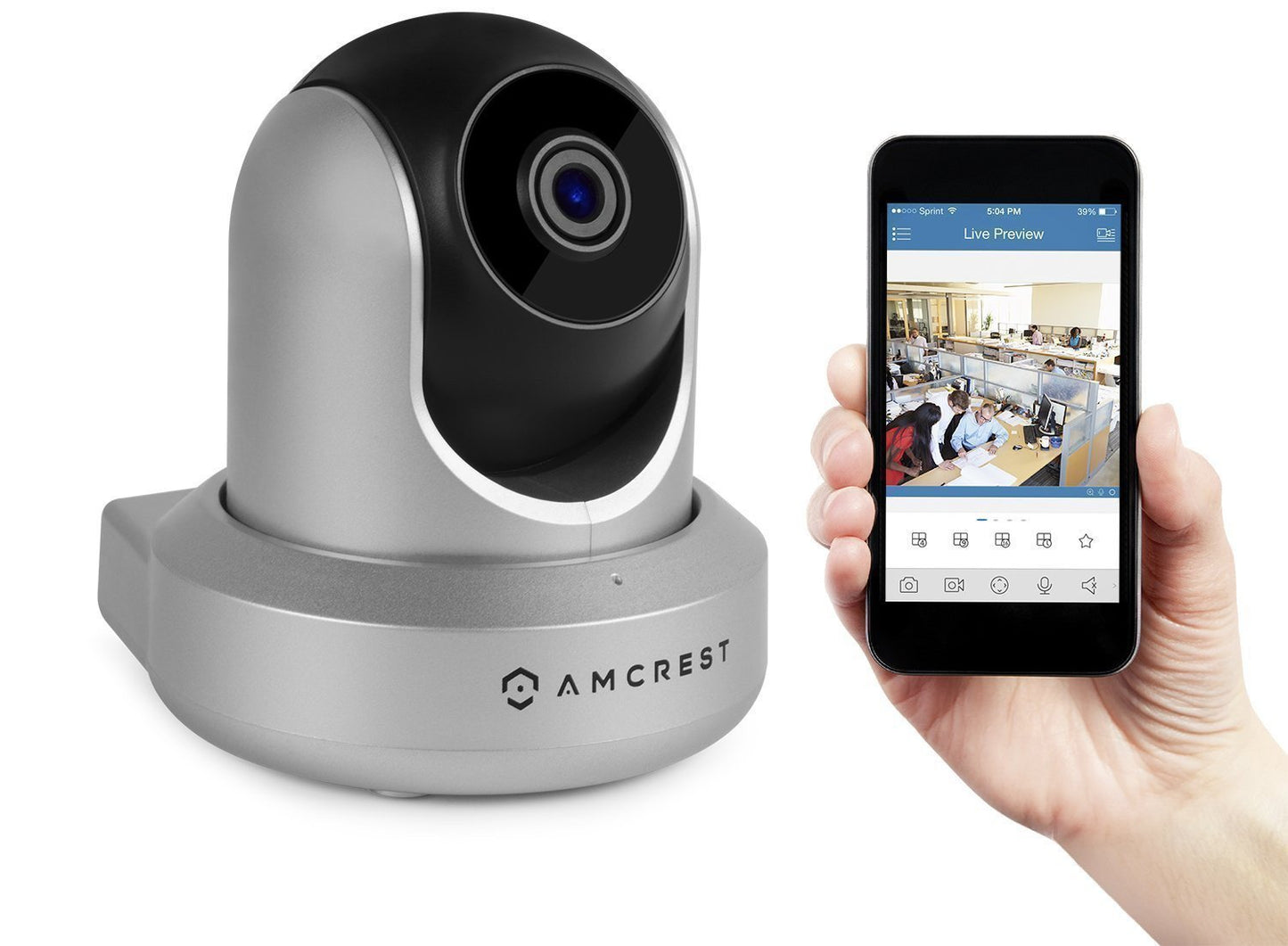 Amcrest ProHD 1080P WiFi 2MP (1920TVL) Indoor Pan/Tilt Security Wireless IP Camera IP2M-841B (Black)