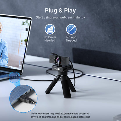 NexiGo N60 1080P Webcam with Microphone, Software Control & Privacy Cover, USB HD Computer Web Camera, Plug and Play, for Zoom/Skype/Teams, Conferencing and Video Calling