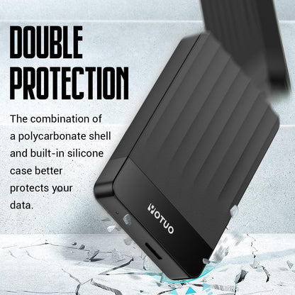 YOTUO 500GB External Hard Drive, Portable Storage Expansion HDD, USB 3.0 & USB-C for PC, Mac, Desktop, Laptop, Smartphone, PS4, Xbox One, Xbox 360, Office & Game Black