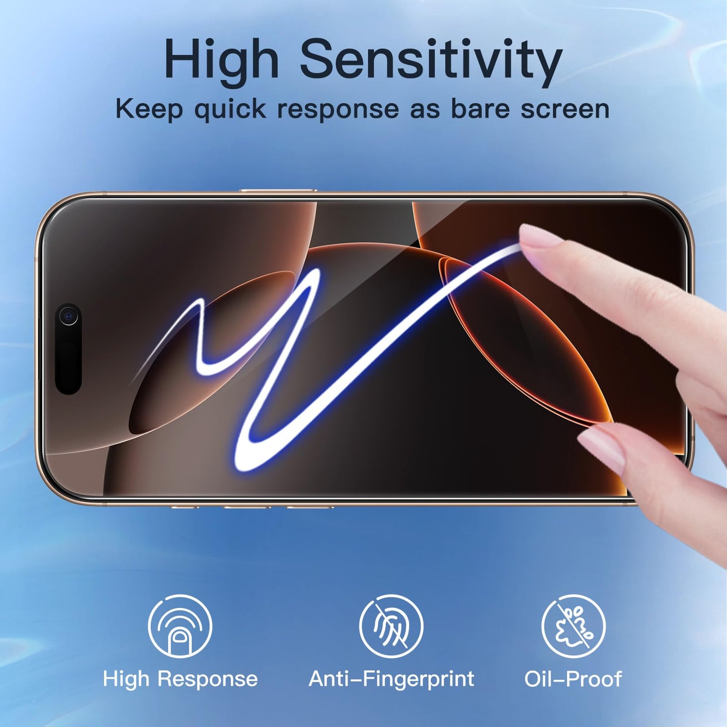 JETech Privacy Screen Protector for iPhone 15 6.1-Inch, Anti-Spy Tempered Glass Film with Easy Installation Tool, 2-Pack