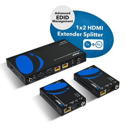 OREI 4K 4x4 HDMI Extender Matrix - UltraHD 4K @ 60Hz 4:4:4 Over Single CAT5e/6/7 Cable with HDR Switcher & IR Control, RS-232 - Up to 230 Ft - 1080P Downscale - 4 x Loop Out - 4 Receivers Included