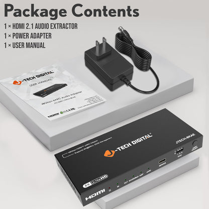 J-Tech Digital Premium Quality 1080P HDMI To HDMI + Audio (SPDIF + RCA Stereo) Audio Extractor Converter (JTDAT5CH)
