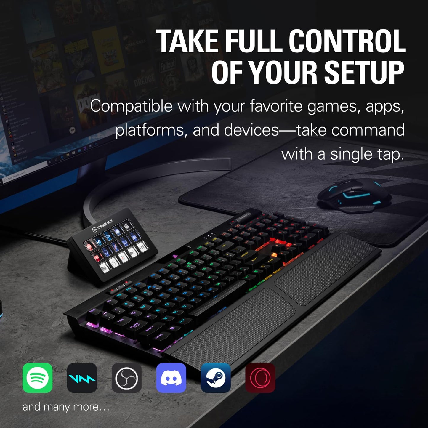 Elgato Stream Deck MK.2 – Studio Controller, 15 macro keys, trigger actions in apps and software like OBS, Twitch, YouTube and more, USB, works with Mac and PC