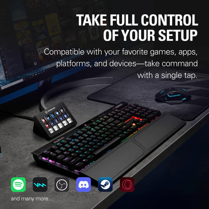 Elgato Stream Deck MK.2 – Studio Controller, 15 macro keys, trigger actions in apps and software like OBS, Twitch, YouTube and more, USB, works with Mac and PC