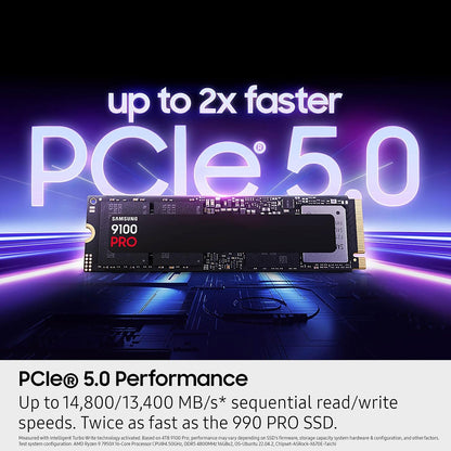 Samsung SSD 9100 PRO 2TB, PCIe 5.0x4 M.2 2280, Up to 14,700MB/s