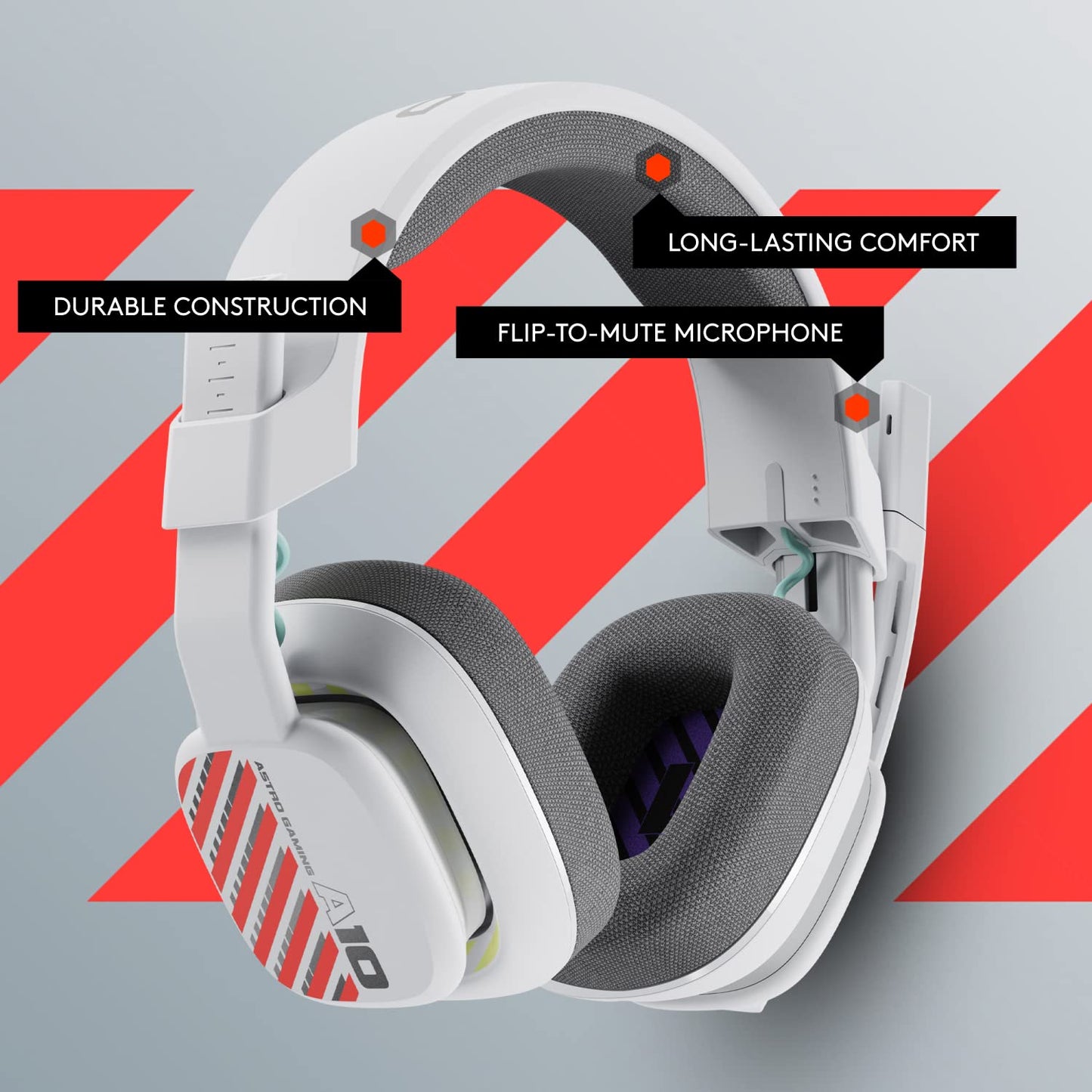 Logitech G Astro A10 Gen 2 Cross-Platform Wired Gaming Headset for PlayStation 5/4, Xbox S|X, Nintendo Switch, PC: 3.5mm Headphone Jack, 32mm Drivers, Flip-to-Mute Mic, Over-Ear - Grey
