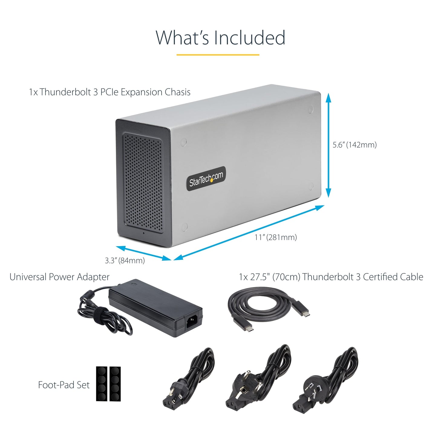 StarTech Thunderbolt 3 PCIe Expansion Chassis, External Enclosure With One PCI Express Slot for Laptops / Desktops, TAA