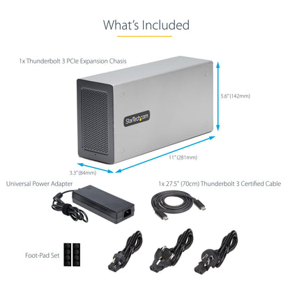 StarTech Thunderbolt 3 PCIe Expansion Chassis, External Enclosure With One PCI Express Slot for Laptops / Desktops, TAA