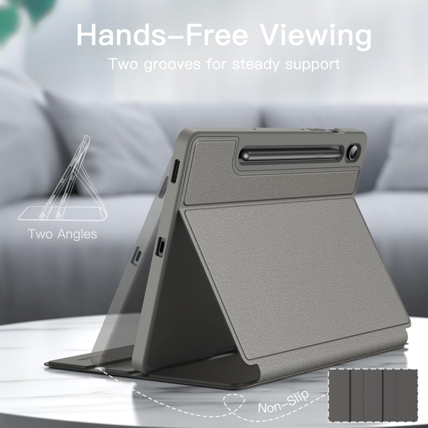 JETech Case for Samsung Galaxy Tab S10 Lite / S10 FE / S9 FE 10.9-Inch with S Pen Holder, Slim Folio Stand Protective Tablet Cover, Multi-Angle Viewing (Black)