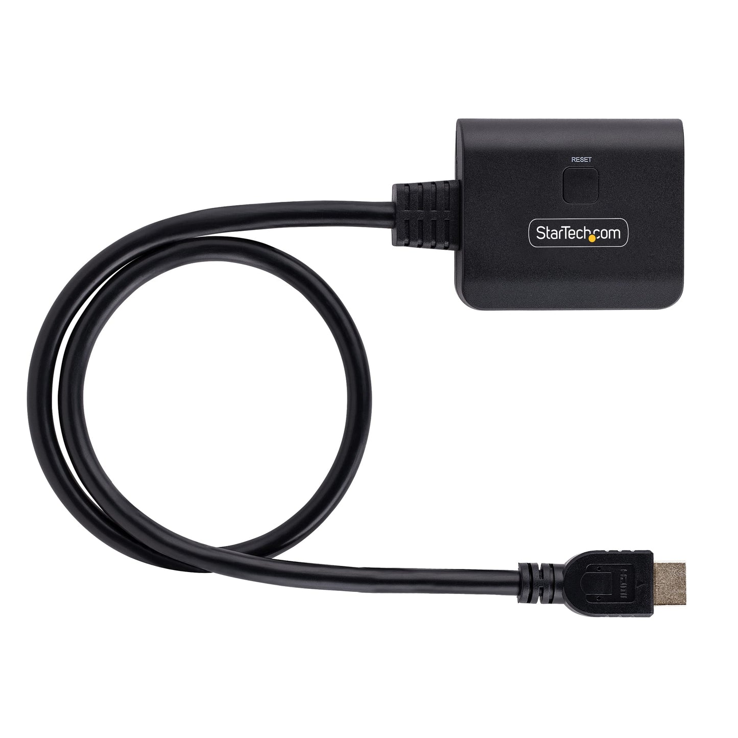 StarTech.com 4K HDMI Splitter 1 In 2 Out - 4K 30Hz HDMI 1.4 2 Port Video Splitter Box -with high speed HDMI cable, USB power cable - Black (ST122HD4KU)