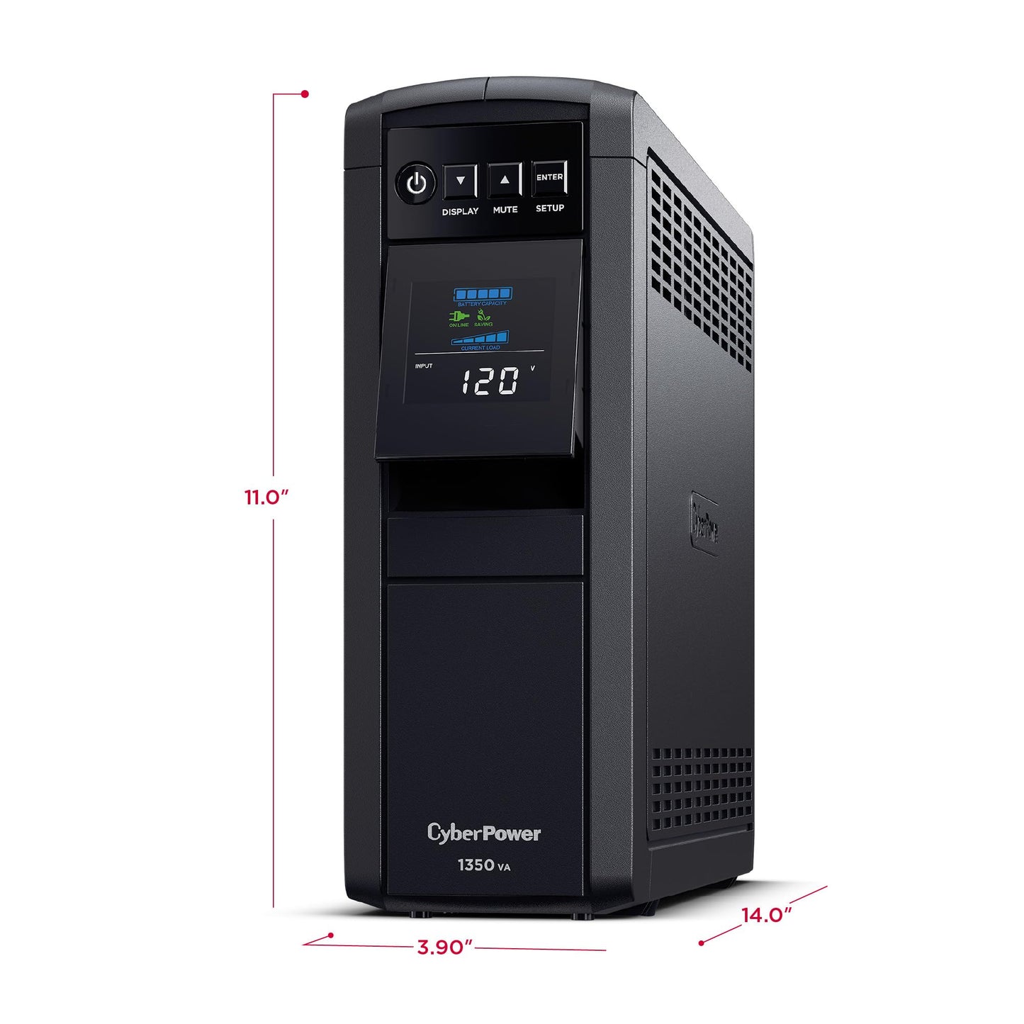 CyberPower CP1500PFCLCD PFC Sinewave UPS Battery Backup and Surge Protector, 1500VA/1000W, 12 Outlets, AVR, Mini Tower, UL Certified