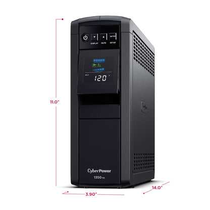 CyberPower CP1500PFCLCD PFC Sinewave UPS Battery Backup and Surge Protector, 1500VA/1000W, 12 Outlets, AVR, Mini Tower, UL Certified
