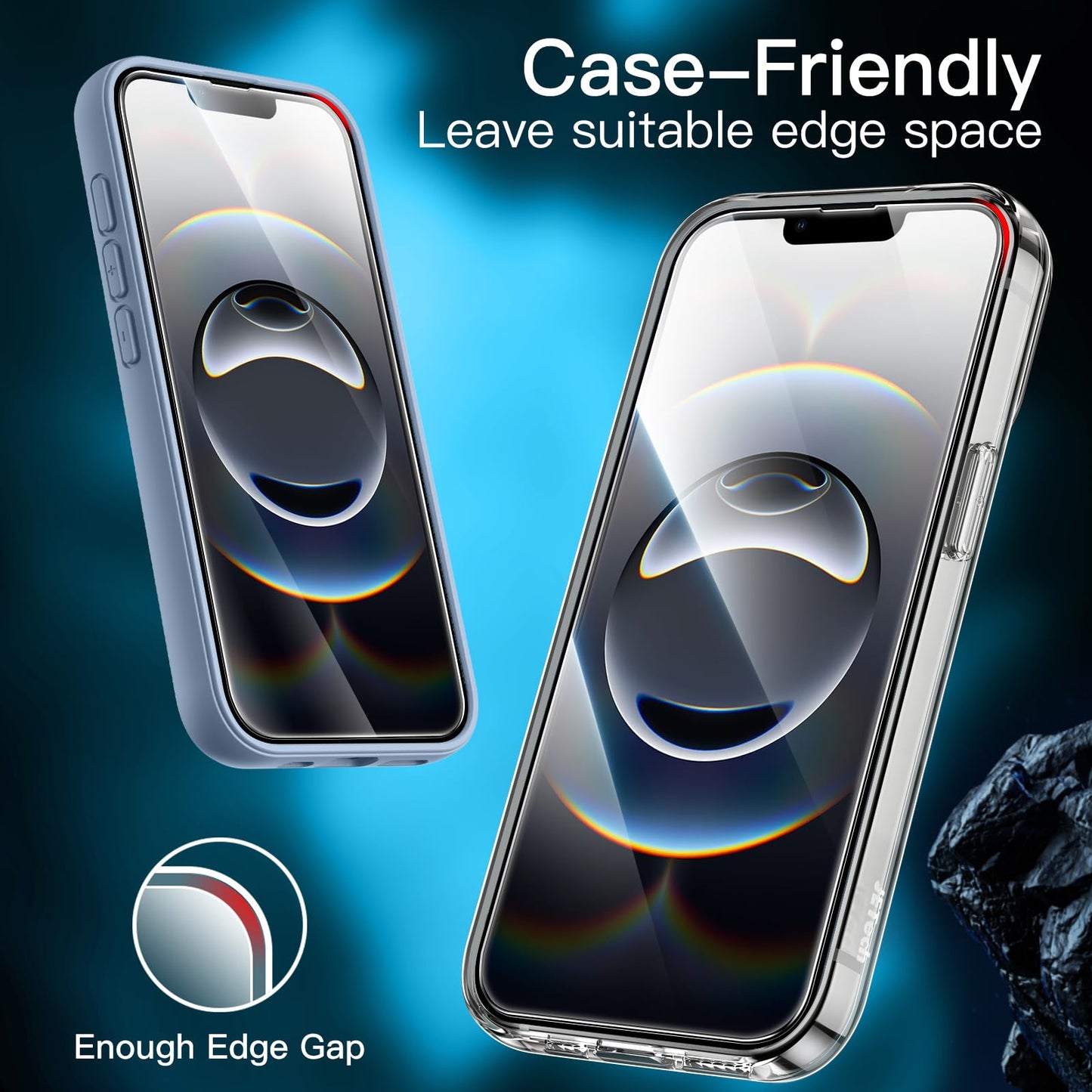 JETech Full Coverage Screen Protector for iPhone 17e (2026) / iPhone 16e, 9H Tempered Glass Film, Case-Friendly, HD Clear, 6.1-Inch Display, 3-Pack