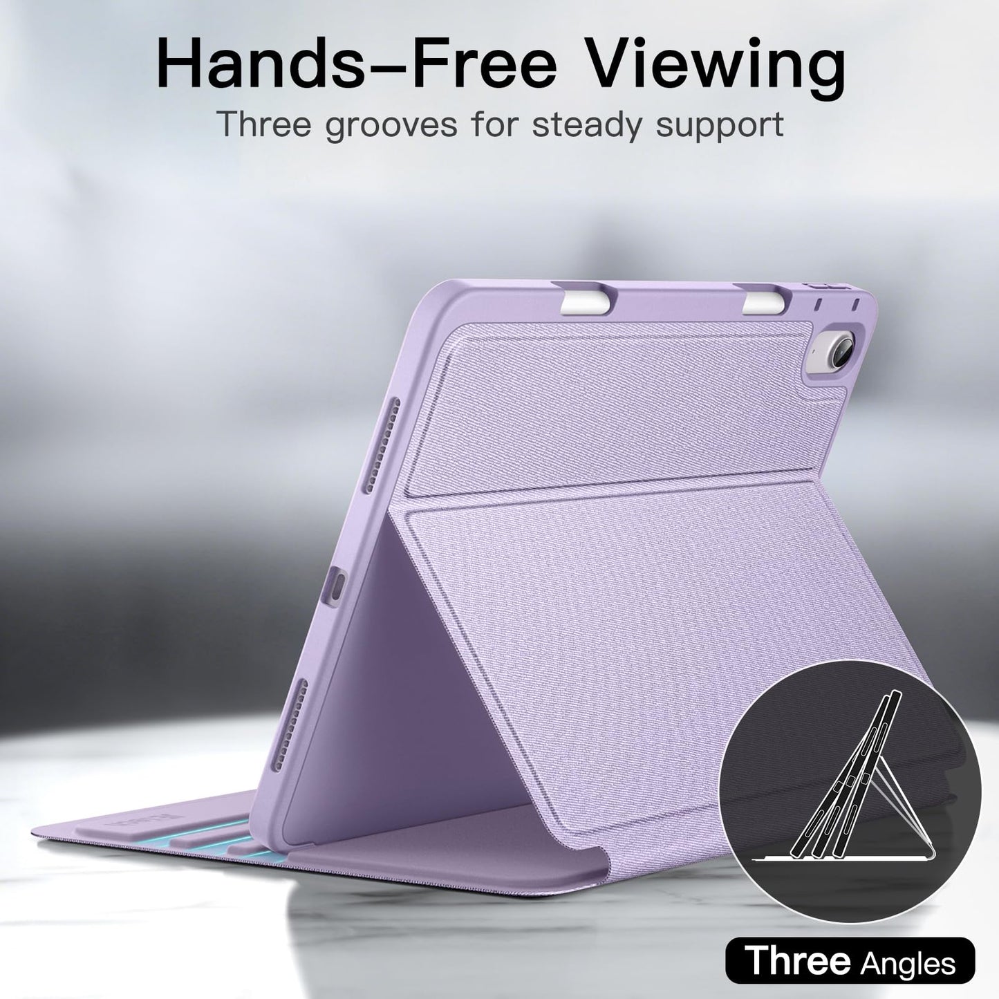 JETech Case for iPad Air 11-Inch M4/M3/M2 (2026/2025/2024), iPad Air 5/4 (2022/2020 5th/4th 10.9-Inch) with Pencil Holder, Slim Folio Stand Protective Tablet Cover, Multi-Angle Viewing (Black)