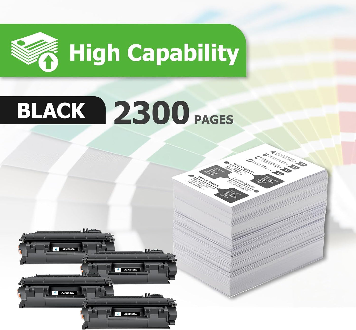Aztech CE505A 05A Toner Cartridge Black P2035 Compatible Replacement for HP LaserJet 05A CE505A P2035N Toner Cartridge for HP 2035N P2055DN 2055DN P2030 P2050 P2055X P2055D Printer (Black 4-Pack)