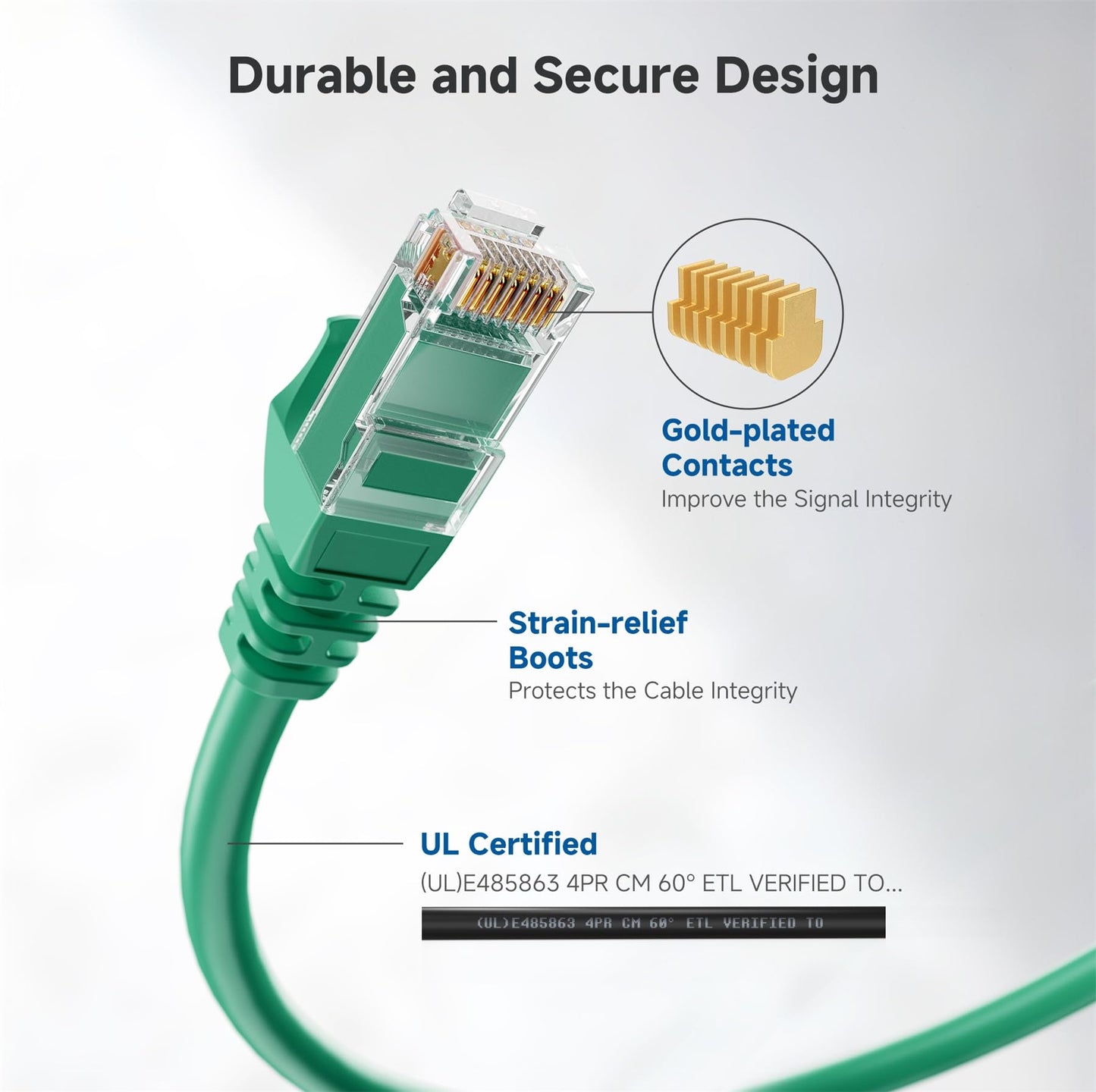 Cable Matters 10Gbps 5-Pack Snagless Short Cat 6 Ethernet Cable - 3ft, Cat 6 Cable, Cat6 Cord, Ethernet Cord, Black
