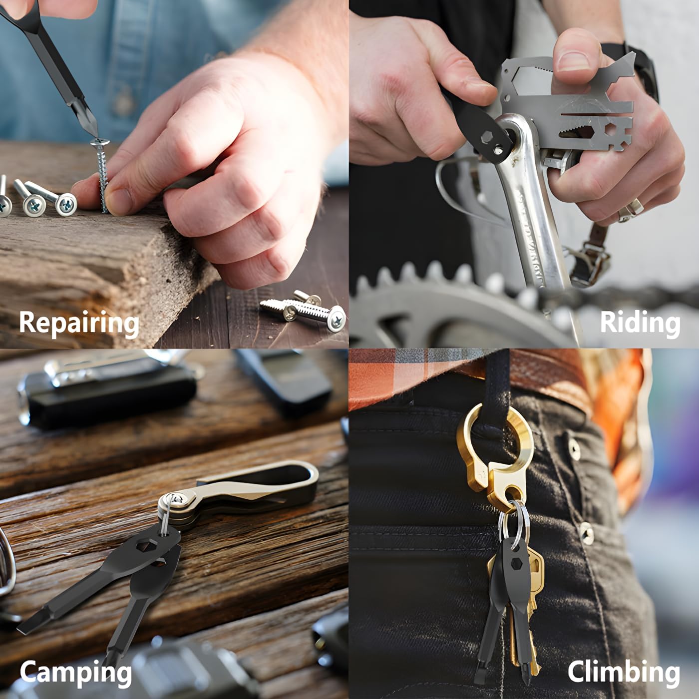 Gifts for men, Portable 4-in-1 Pocket Screwdriver Keychain Multitool, a Cool Gadget Perfect for Dads, Husbands and Boyfriends