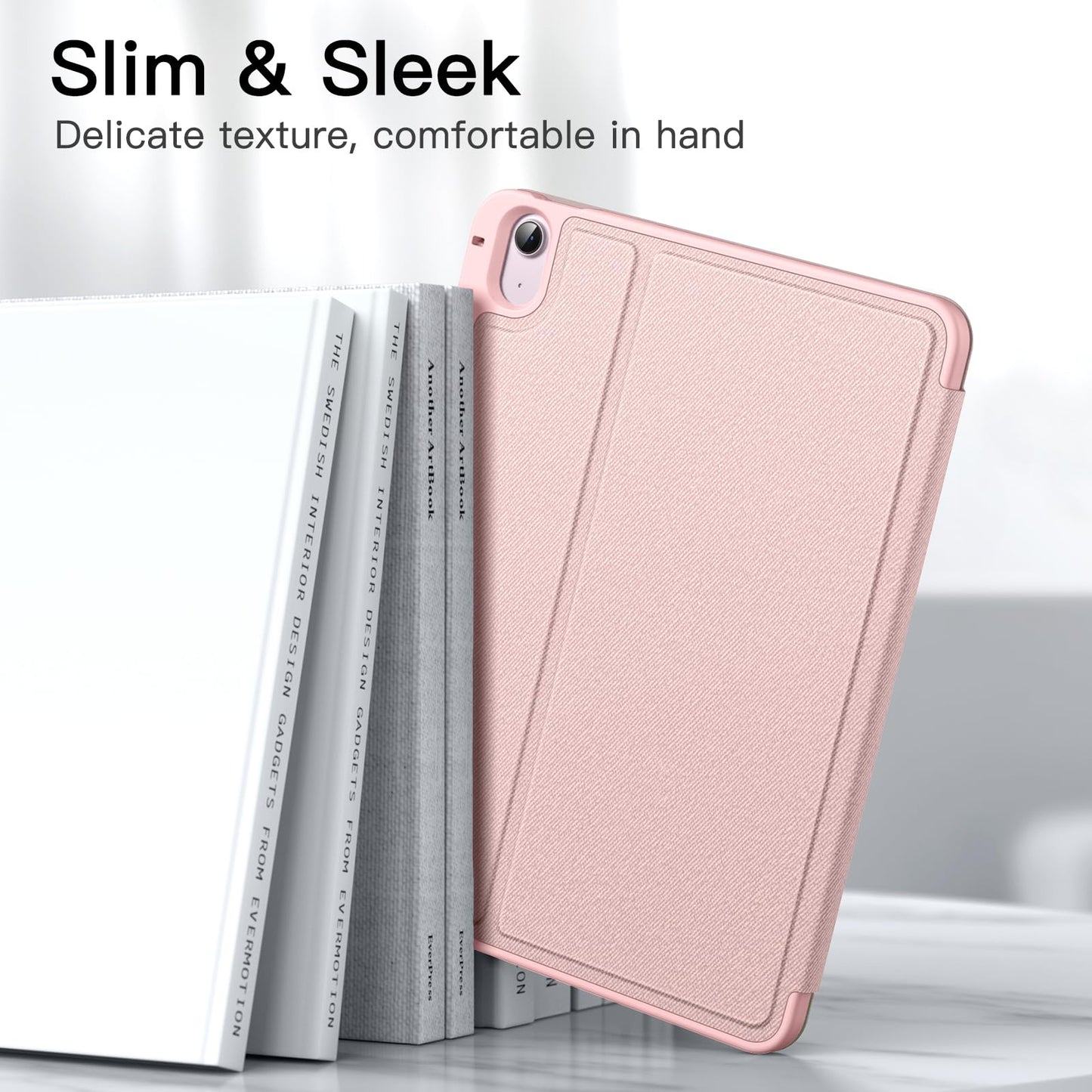 JETech Case for iPad Air 11-Inch M4/M3/M2 (2026/2025/2024), iPad Air 5/4 (2022/2020 5th/4th 10.9-Inch) with Pencil Holder, Slim Folio Stand Protective Tablet Cover, Multi-Angle Viewing (Black)