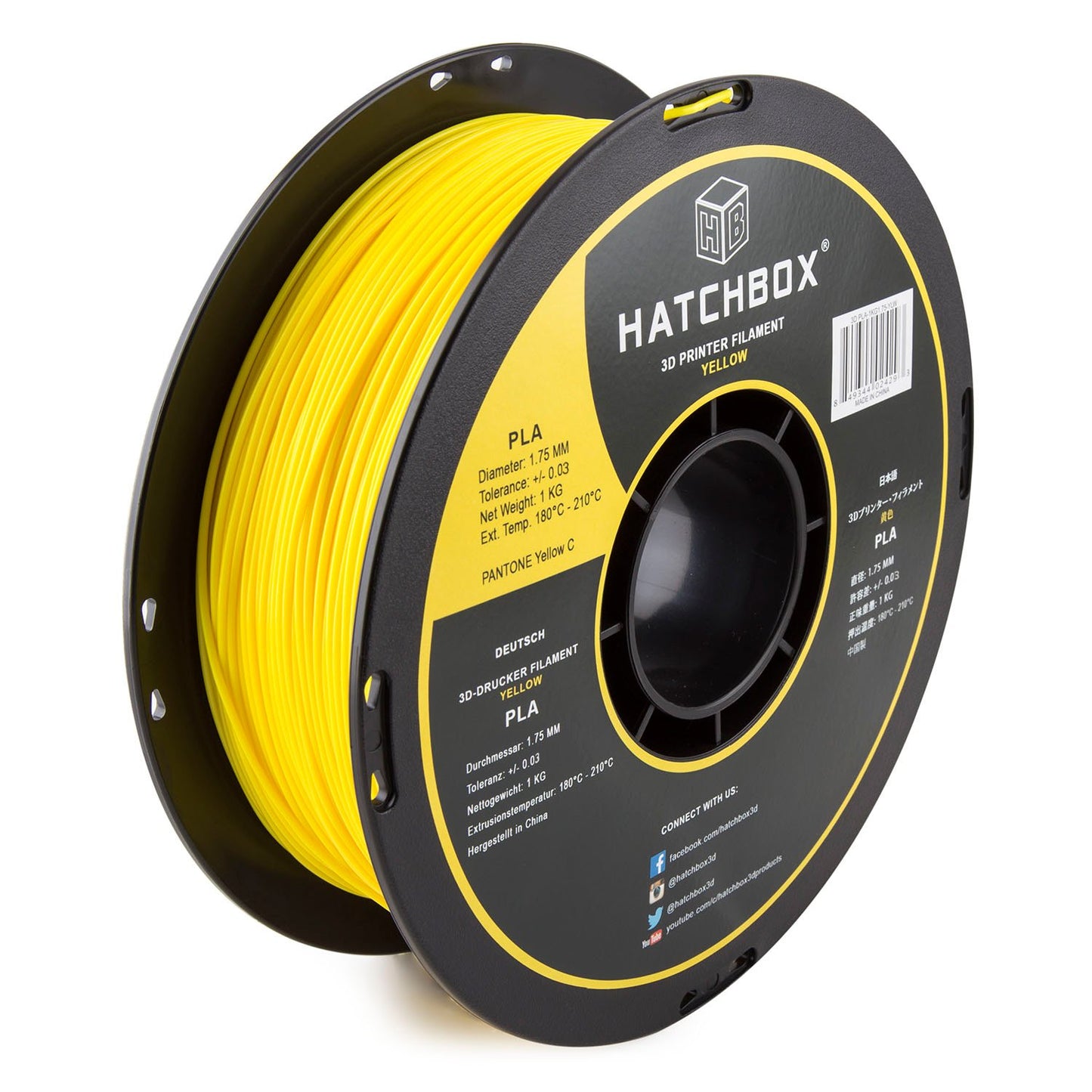 HATCHBOX 1.75mm Black PLA 3D Printer Filament, 1 KG Spool, Dimensional Accuracy +/- 0.03 mm, 3D Printing Filament