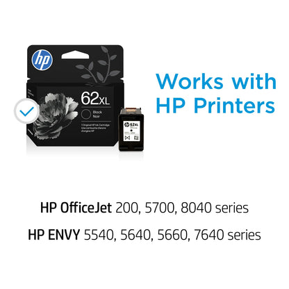 HP 62 Black/Tri-Color Ink (2-Pack) | Works with Envy 5540, 5640, 5660, 7640, OfficeJet 5740, 8040, OfficeJet Mobile 200, 250 | Instant Ink Eligible | N9H64FN | Packaging May Vary