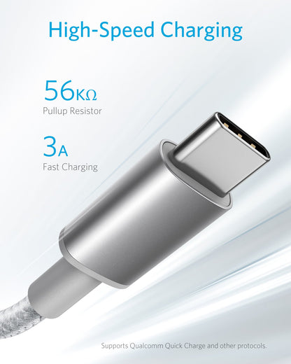 Anker Cable [2 Pack 3ft], USB A to USB C Cable for iPhone 17 Series,Samsung Galaxy S10 S10+, LG V30, Beats Fit Pro and More (Black).