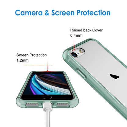 JETech Case for iPhone SE 3/2 (2022/2020 Edition), iPhone 8 and iPhone 7, 4.7-Inch, Non-Yellowing Shockproof Phone Bumper Cover, Anti-Scratch Clear Back (Clear)