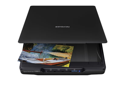 Epson Perfection V39 Color Photo & Document Scanner with Scan-To-Cloud & 4800 Optical Resolution, Black