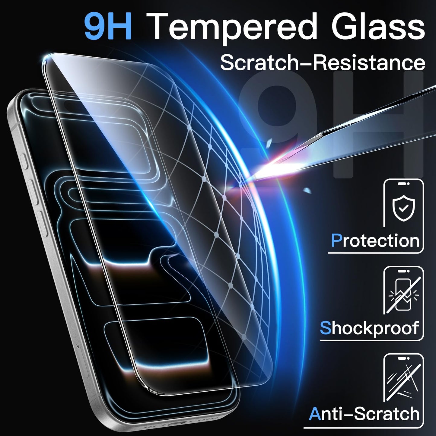 JETech Full Coverage Screen Protector for iPhone 17e (2026) / iPhone 16e, 9H Tempered Glass Film, Case-Friendly, HD Clear, 6.1-Inch Display, 3-Pack