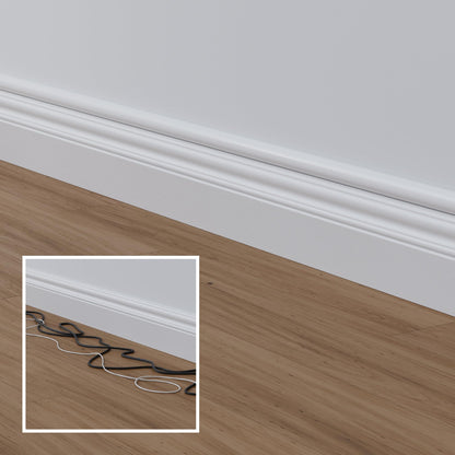 D-Line Cable Raceway On-Wall Cord Cover | 1D3015W | Surface Mount Electrical Channel to Hide and Conceal Cords, Cables, and Wires | White, Paintable