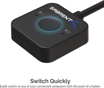 SABRENT 2 Port USB Type C KVM Switch with 60 Watt Power Delivery Option (USB KCPD)