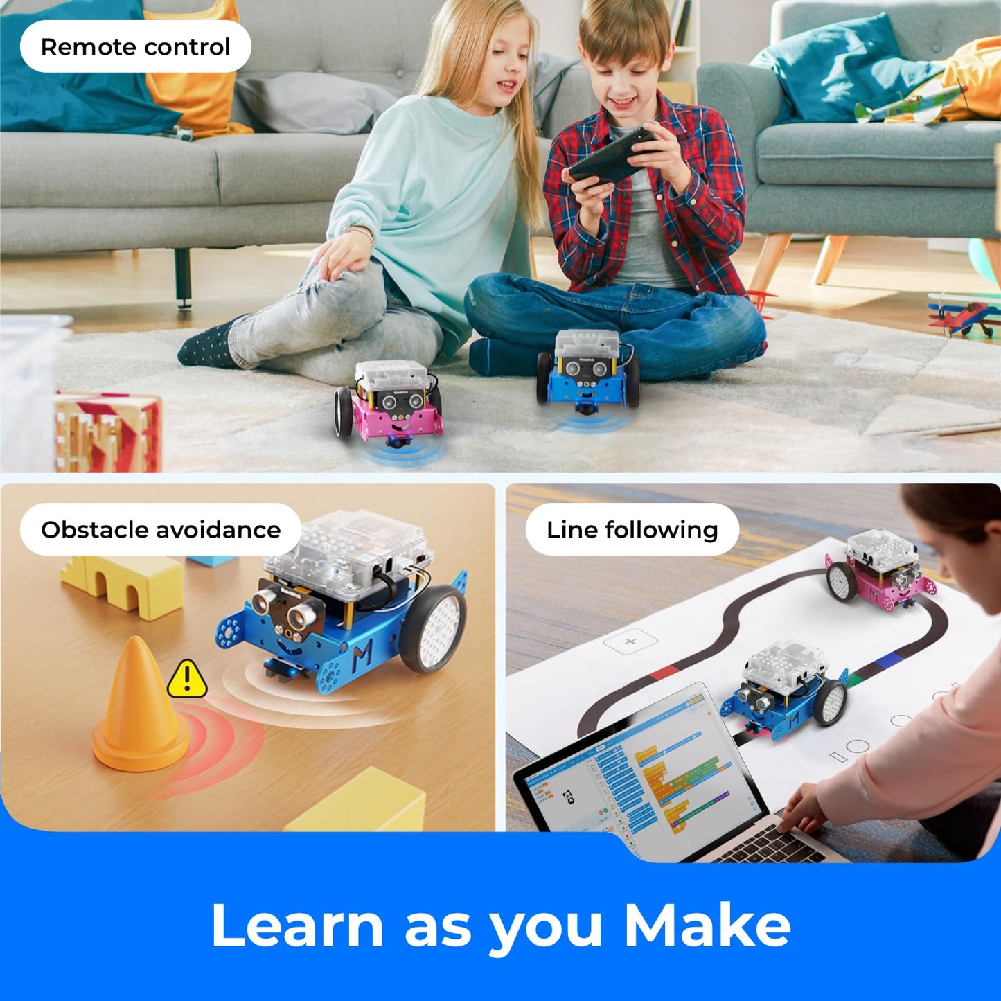Makeblock mBot Robot Kit, Robotics for Kids Ages 8-12 Learn to Code with Scratch & Arduino, STEM Toys Science Kits for Kids Age 8-12 Boys and Girls Age 8+