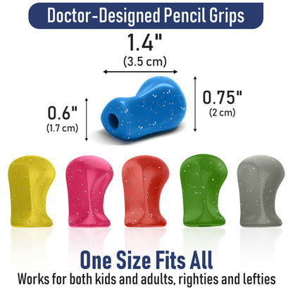 The Pencil Grip Original Pencil Grippers 6 Pcs, Improves Kids Handwriting, Ergonomic Pen Holder for Righties & Lefties, Ideal for Kids, Toddlers, Adults, Writing Tool with Finger Cushion