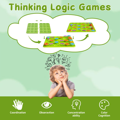 Brain Stem Activity Logic Kits, Board Teaser Games & Puzzles Toys with 200+ Challenges, 4 Difficulty Levels for Kids Ages 3-10, Educational Learning Maze Games for Toddlers