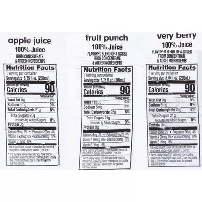 Apple & Eve 100% Juice Variety Pack | Apple, Very Berry & Fruit Punch Flavors | 6.75oz Juice Boxes, 36 Count (2 Packs of 36)