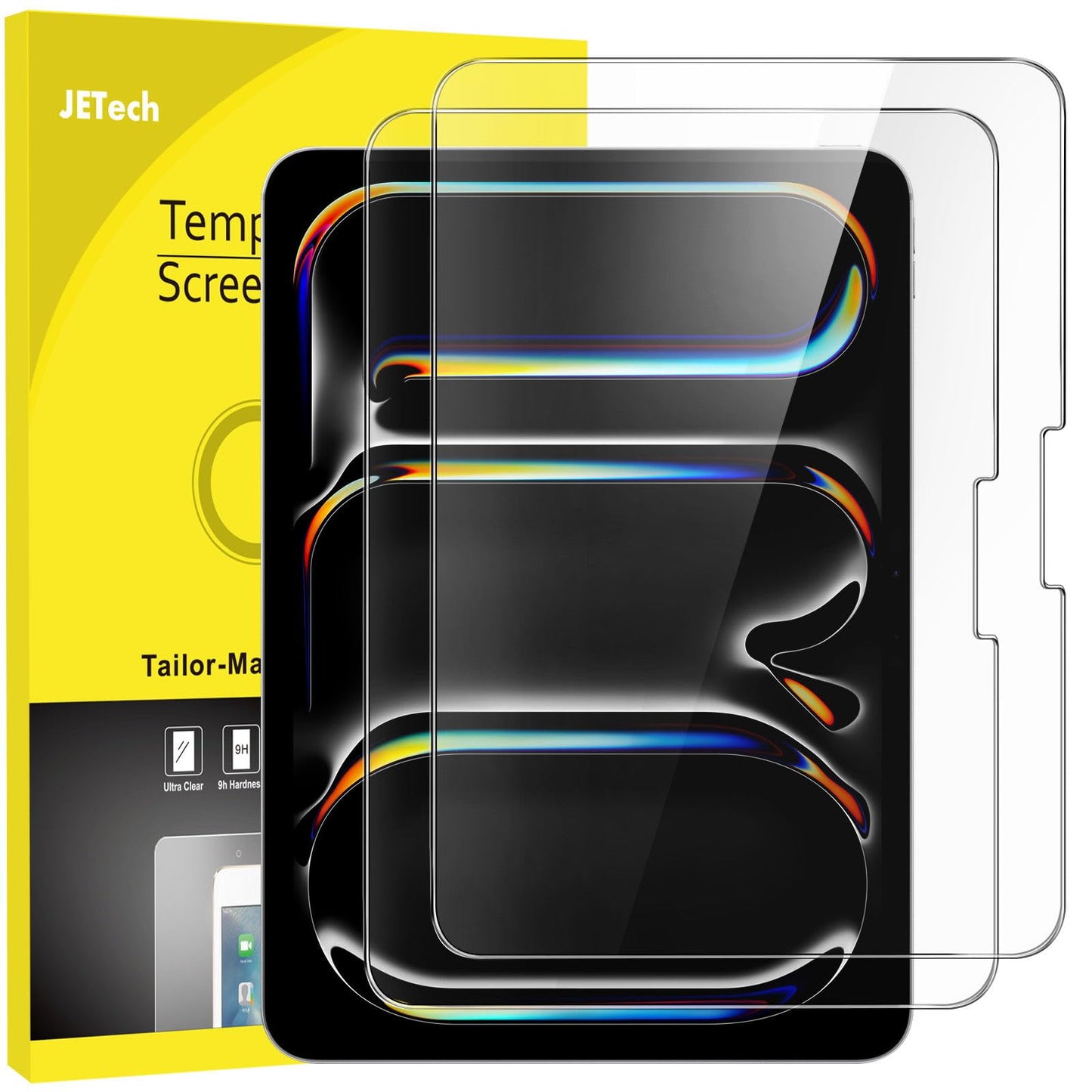 JETech Screen Protector for iPad (A16) 11th/10th Generation (2025/2022), 9H Tempered Glass Film, HD Clear, 2-Pack