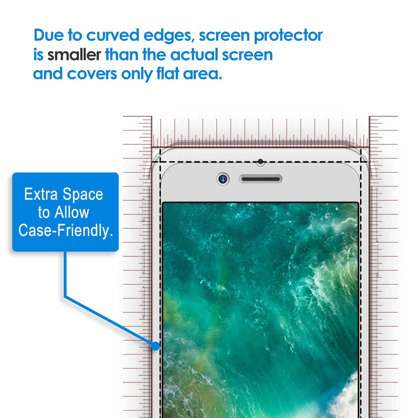 JETech Screen Protector for iPhone 8 Plus and iPhone 7 Plus 5.5-Inch, Tempered Glass Film, 2-Pack