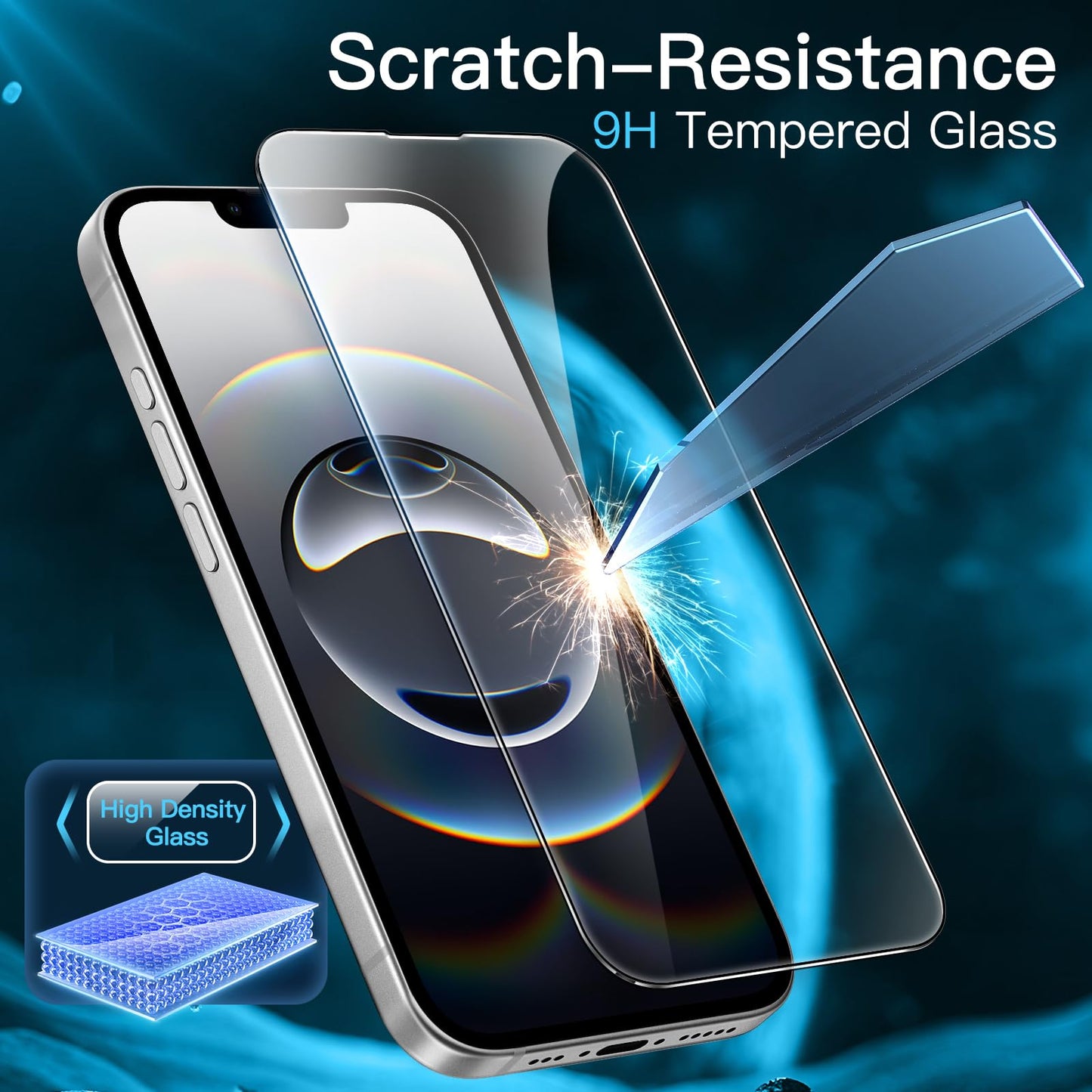 JETech Full Coverage Screen Protector for iPhone 17e (2026) / iPhone 16e, 9H Tempered Glass Film, Case-Friendly, HD Clear, 6.1-Inch Display, 3-Pack