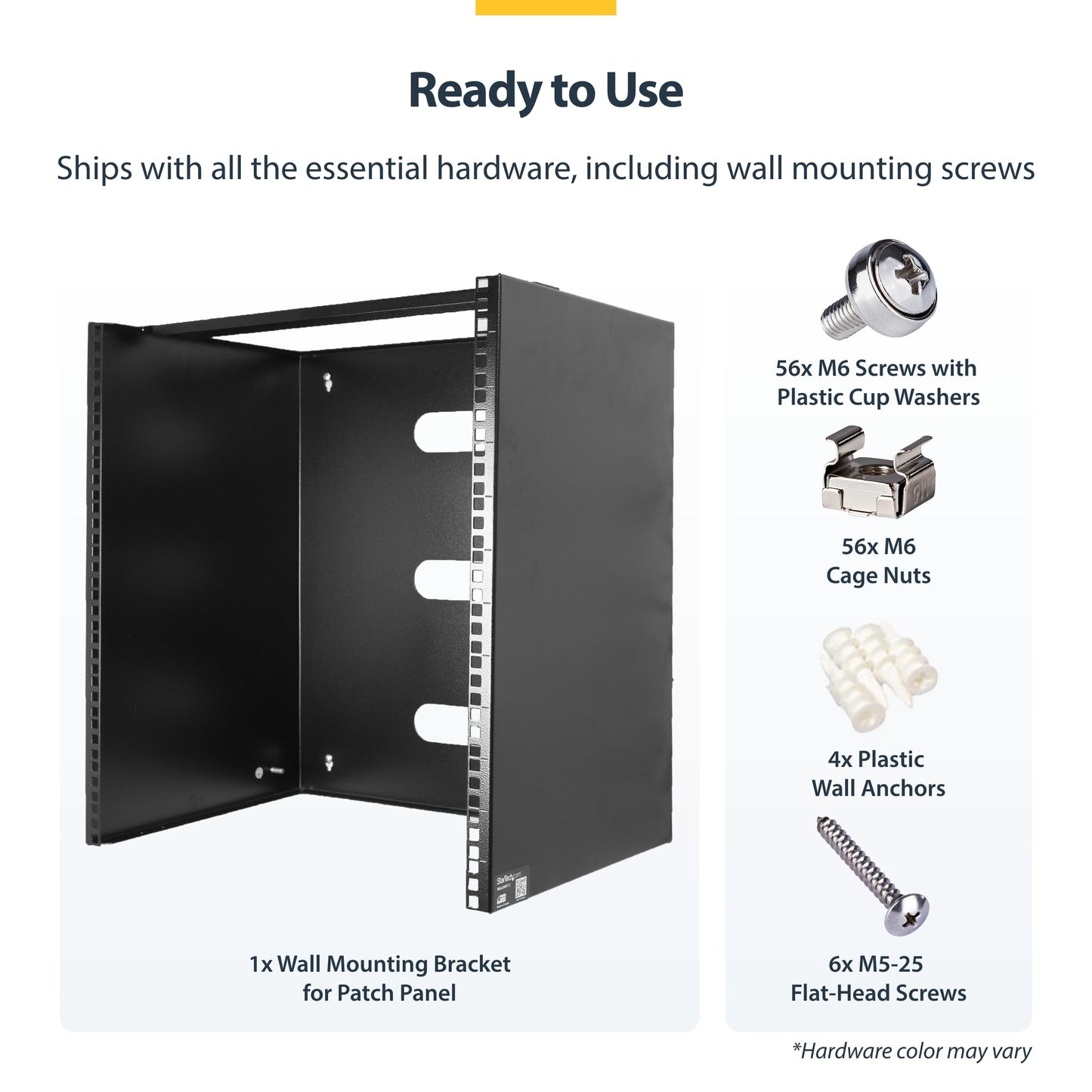 StarTech.com 6U Wall Mount Network Rack - 14 Inch Deep (Low Profile) - 19" Patch Panel Bracket for Shallow Server and IT Equipment, Network Switches - 44lbs/20kg Weight Capacity, Black (WALLMOUNT6)