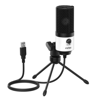 FIFINE USB Microphone, Metal Condenser Recording Microphone for MAC OS, Windows, Cardioid Laptop Mic for Recording Vocals, Voice Overs, Streaming, Meeting and YouTube Videos-K669B