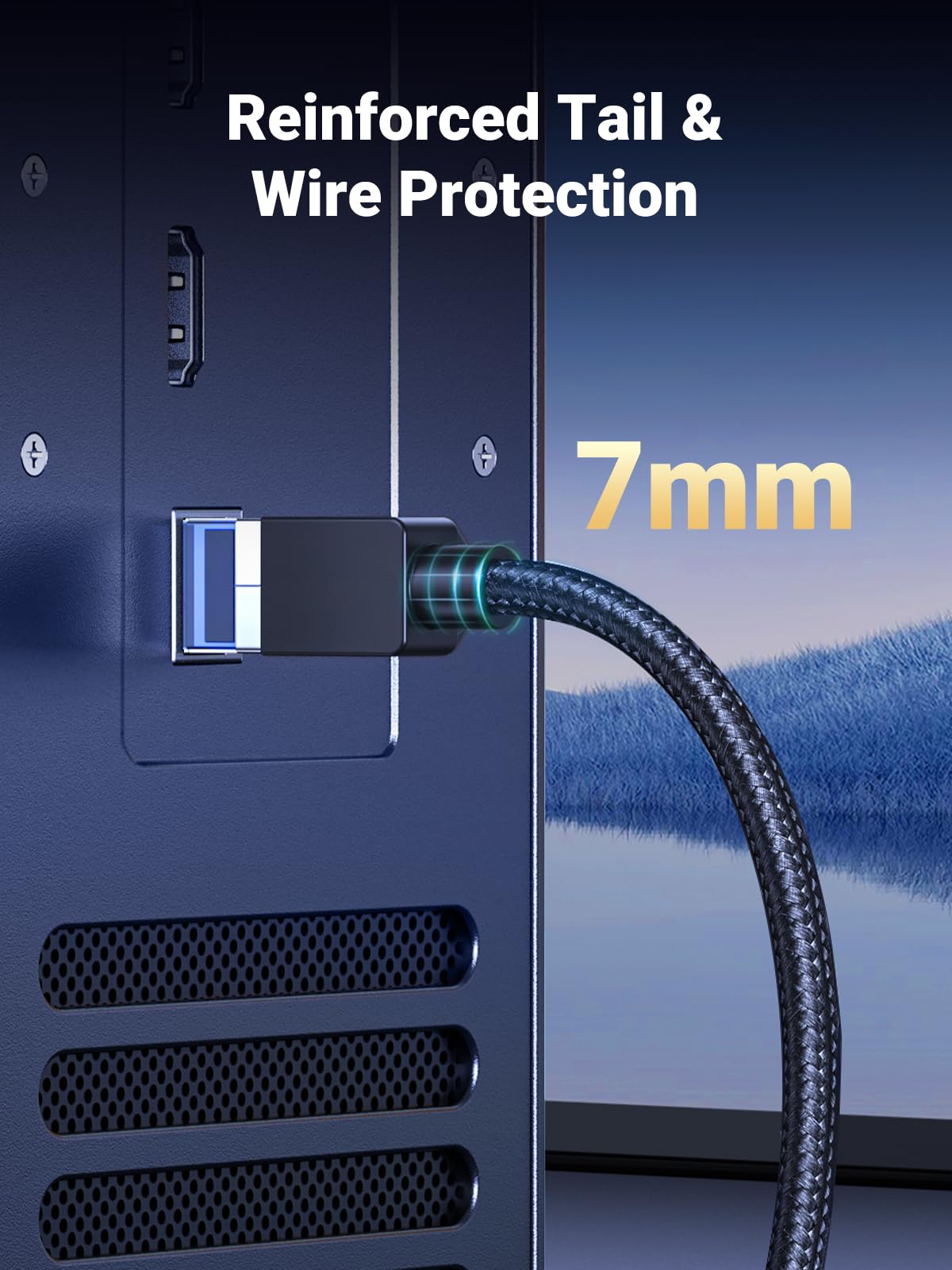 UGREEN Cat 8 Ethernet Cable 6FT, High Speed Braided 40Gbps 2000Mhz Network Cord Cat8 RJ45 Shielded Indoor Heavy Duty LAN Cables Compatible with Gaming PC PS5 PS4 PS3 Xbox Modem Router 6FT