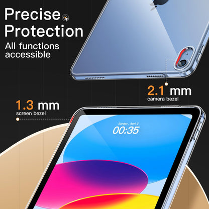 JETech Case for iPad Pro 11-Inch 2022/2021/2020 Model (4th/3rd/2nd Generation), Soft TPU Transparent Slim Shockproof Tablet Cover, Support Pencil 2nd Charging (Clear)