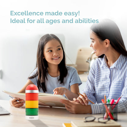 KADAMS Visual Timer for Kids with Audio Pre-Alarm - Traffic Light Alarm for Kids Toddler Teachers Classroom Home Time Management Tool 24hr Countdown Pause Memory Function