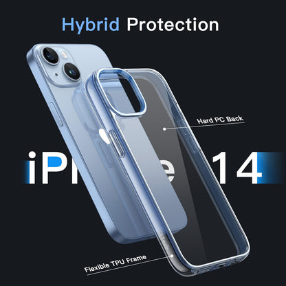 JETech Case for iPhone 14 6.1-Inch, Non-Yellowing Shockproof Phone Bumper Cover, Anti-Scratch Clear Back (Clear)