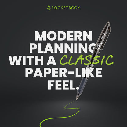 Rocketbook Fusion Hybrid Reusable Planner and Notebook in One, Additional Blank Pages, Goal and Project Tracker, Undated Planner, Letter Size 8.5x11, Black (Pack of 1)
