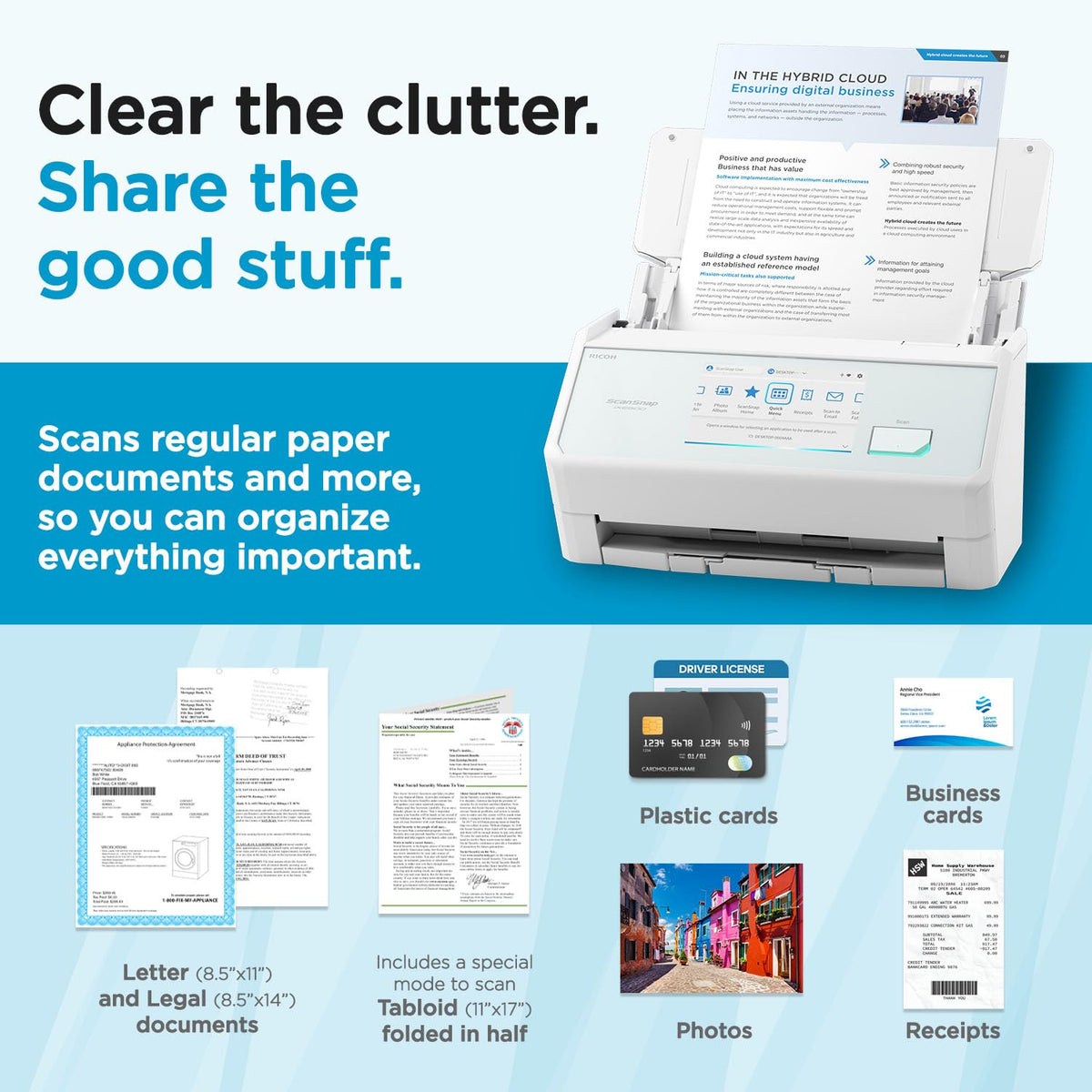 ScanSnap iX1600 Wireless or USB High-Speed Cloud Enabled Document, Photo & Receipt Scanner with Large Touchscreen and Auto Document Feeder for Mac or PC, 17 watts, Black