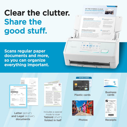 ScanSnap iX1600 Wireless or USB High-Speed Cloud Enabled Document, Photo & Receipt Scanner with Large Touchscreen and Auto Document Feeder for Mac or PC, 17 watts, Black