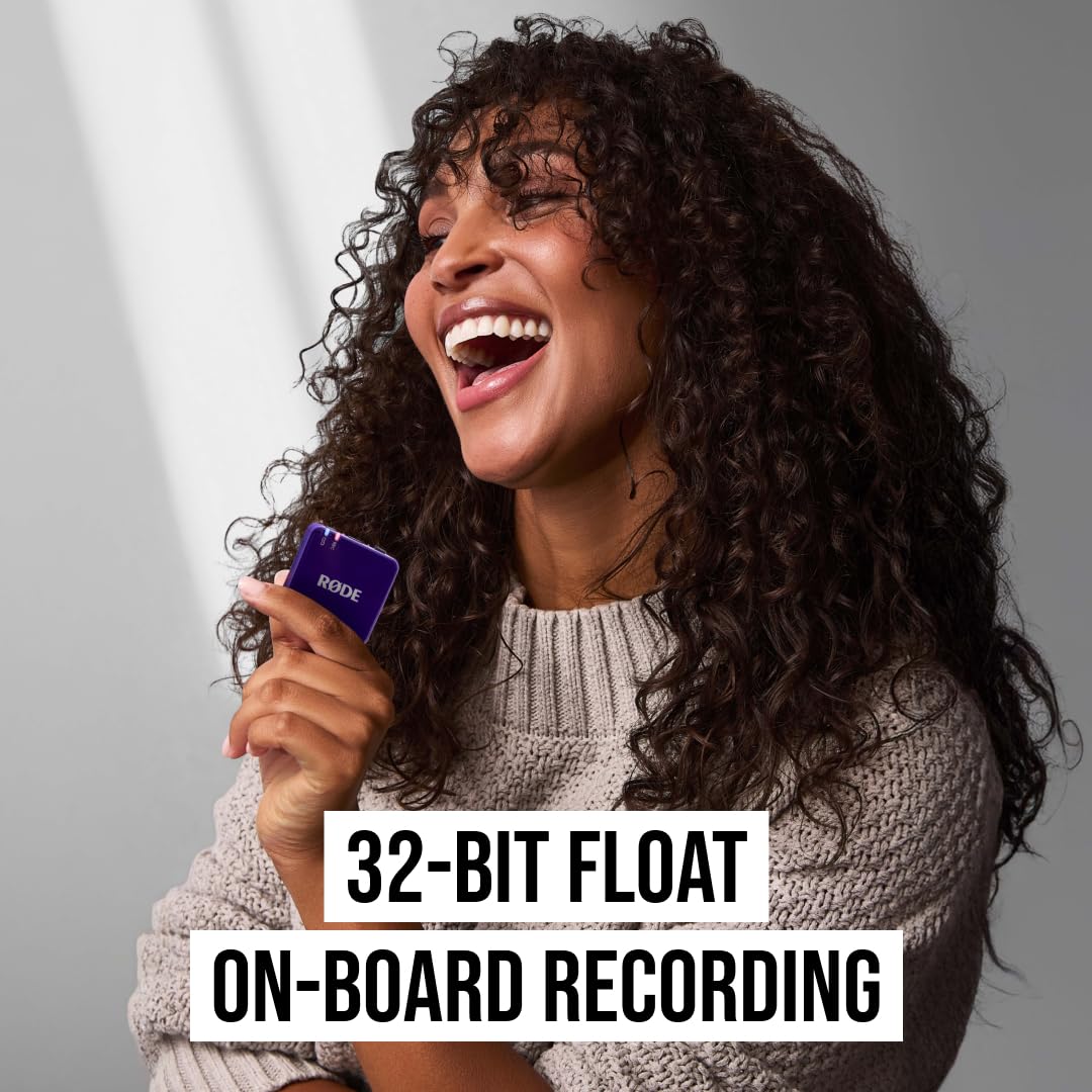 RØDE Wireless GO II Ultra-compact Dual-channel Wireless Microphone System with Built-in Microphones, On-board Recording and 200m Range for Filmmaking, Interviews and Content Creation