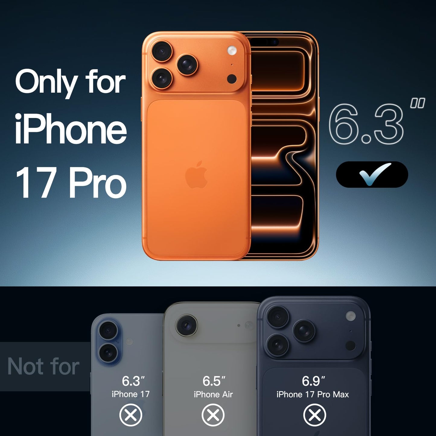 JETech Case for iPhone 17 Pro Max 6.9-Inch, Non-Yellowing Shockproof Phone Bumper Cover, Anti-Scratch Clear Back (Clear)